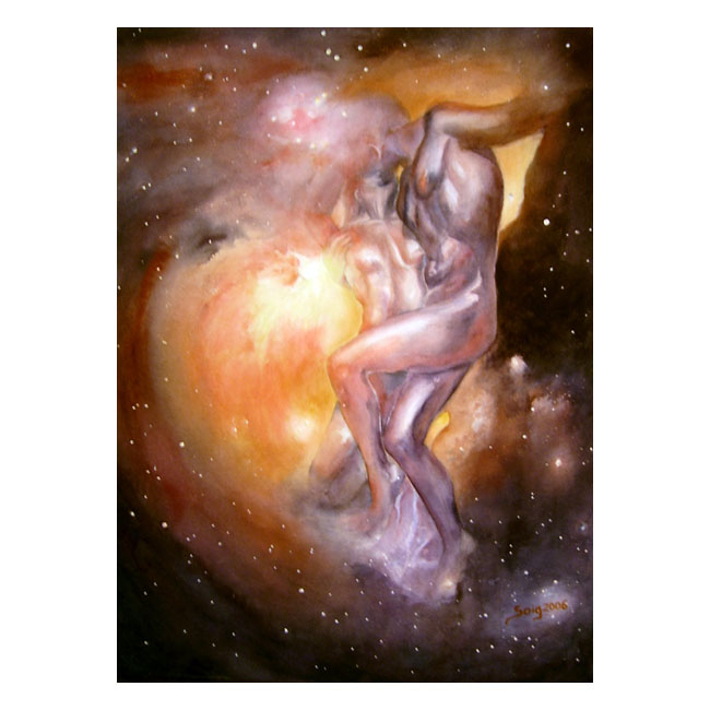 Beso Cósmico Acuarela