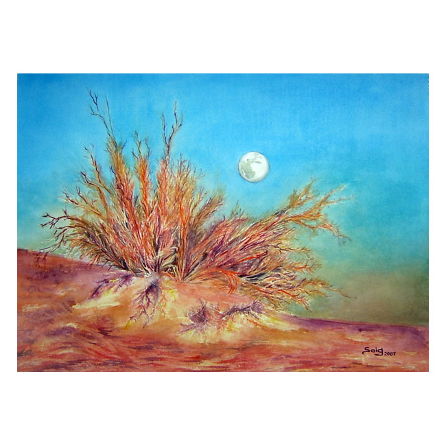 Luna del Desierto acuarela